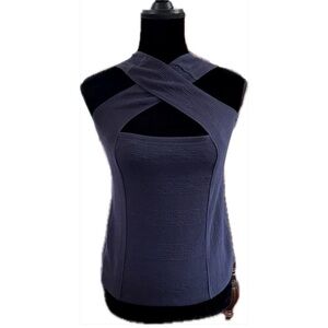 NWT Anthropologie Maeve Elegant Navy Top